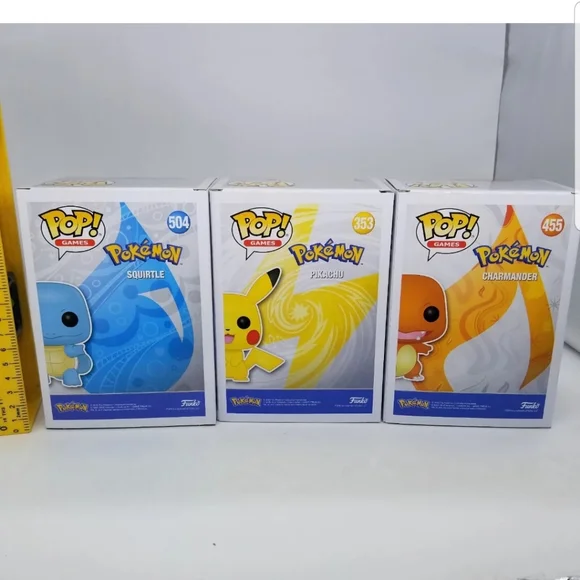 Pokemon Flocked Funko Pop! Pikachu Squirtle Charmander Exclusives with Protector - Picture 8 of 11